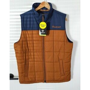 Ariat Vest Conceal Carry Mens Size Large Full Zip Western Cowboy Logo New